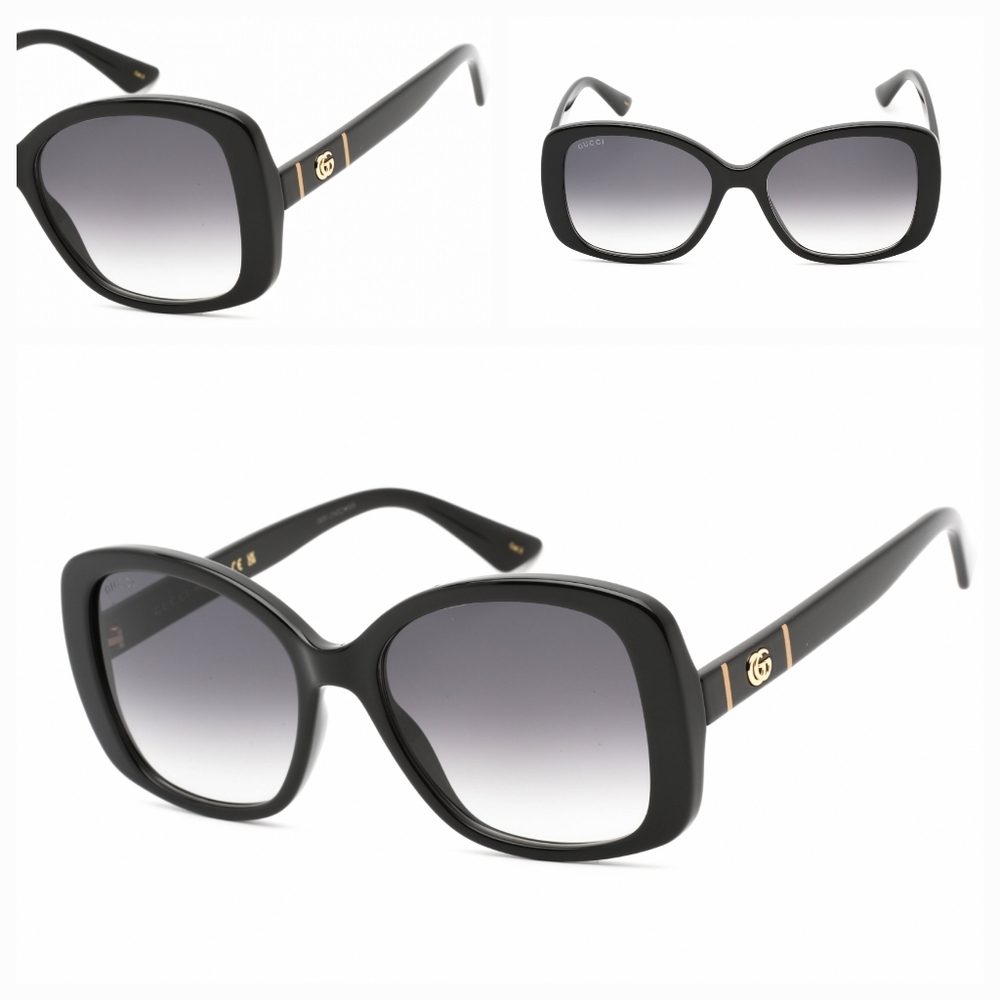 GUCCI GG0762S, Black, Rectangular Woman's Sunglasses